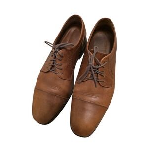 Johnston & Murphy Brown Leather Cap Toe Oxford Dress Shoes Men's 10M Waterproof